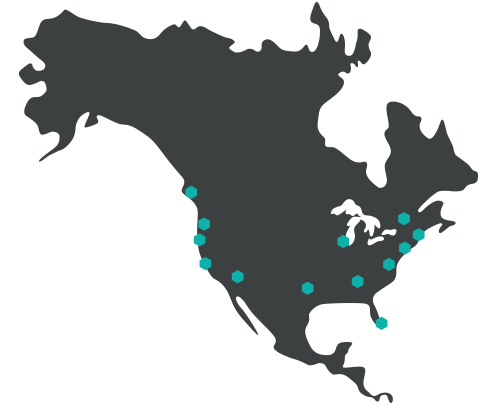 PacketFabric's 13 data centers in North America Region
