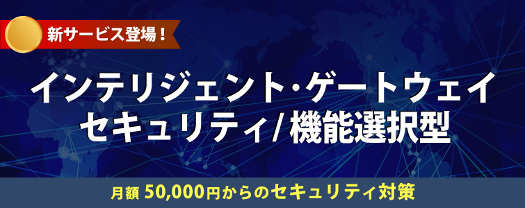 新サービス登場！「インテリジェント・ゲートウェイ- セキュリティ／機能選択型」